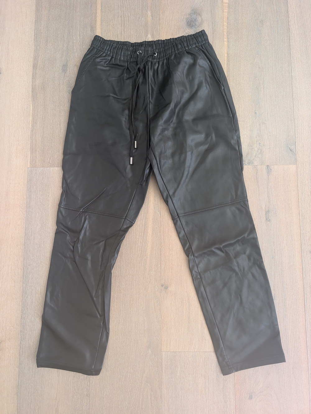 Laundry Black Faux Leather Jogger Pants